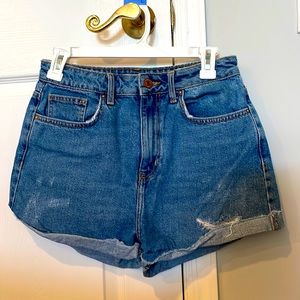 Cuffed Jean Shorts